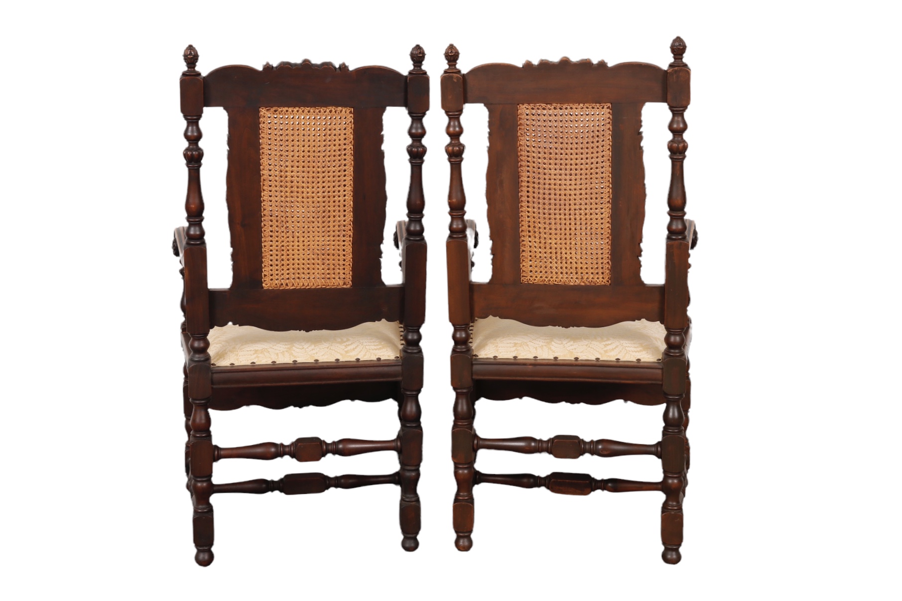 Jacobean Cane Back Armchairs - a Pair 7 Jacobean Cane Back Armchairs - a Pair