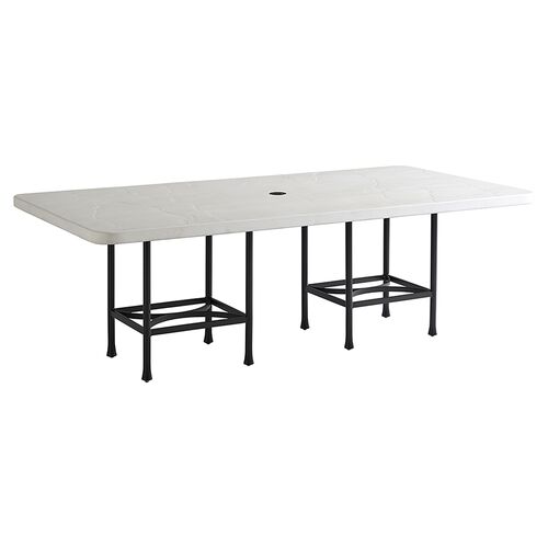 Pavlova Rectangular 84" Outdoor Dining Table, White/Black 1 Pavlova Rectangular 84" Outdoor Dining Table, White/Black