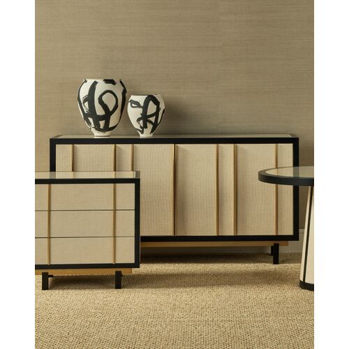 Deanna Raffia Credenza, Ivory/Black 10 Deanna Raffia Credenza, Ivory/Black