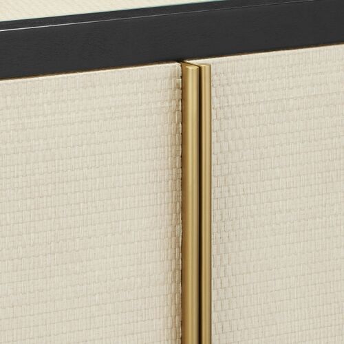 Deanna Raffia Credenza, Ivory/Black 2 Deanna Raffia Credenza, Ivory/Black