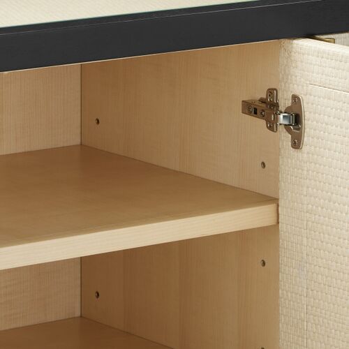 Deanna Raffia Credenza, Ivory/Black 3 Deanna Raffia Credenza, Ivory/Black