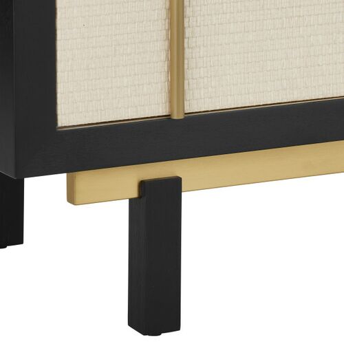 Deanna Raffia Credenza, Ivory/Black 4 Deanna Raffia Credenza, Ivory/Black