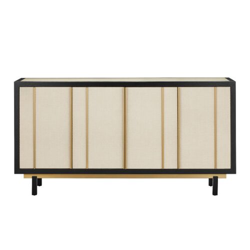 Deanna Raffia Credenza, Ivory/Black 6 Deanna Raffia Credenza, Ivory/Black