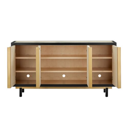 Deanna Raffia Credenza, Ivory/Black 7 Deanna Raffia Credenza, Ivory/Black