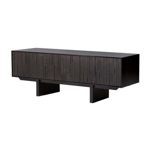 Mosaic 1-Drawer TV Cupboard, Teak Off Black 1 Mosaic 1-Drawer TV Cupboard, Teak Off Black