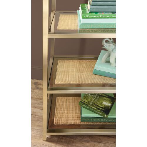 Melange Raising Cane 5-Shelf Iron Etagere, Silver 4 Melange Raising Cane 5-Shelf Iron Etagere, Silver
