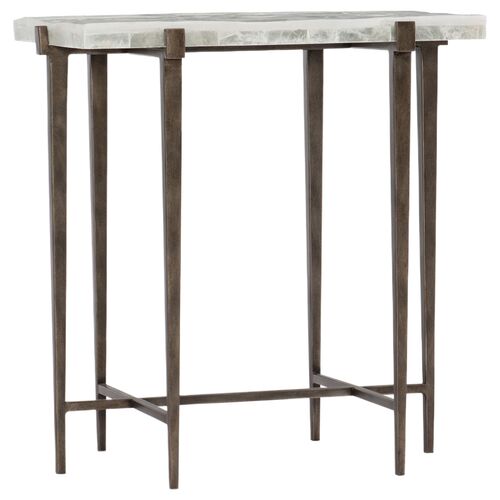 Melange Bellis Stone Top Accent Table, Bronze 1 Melange Bellis Stone Top Accent Table, Bronze