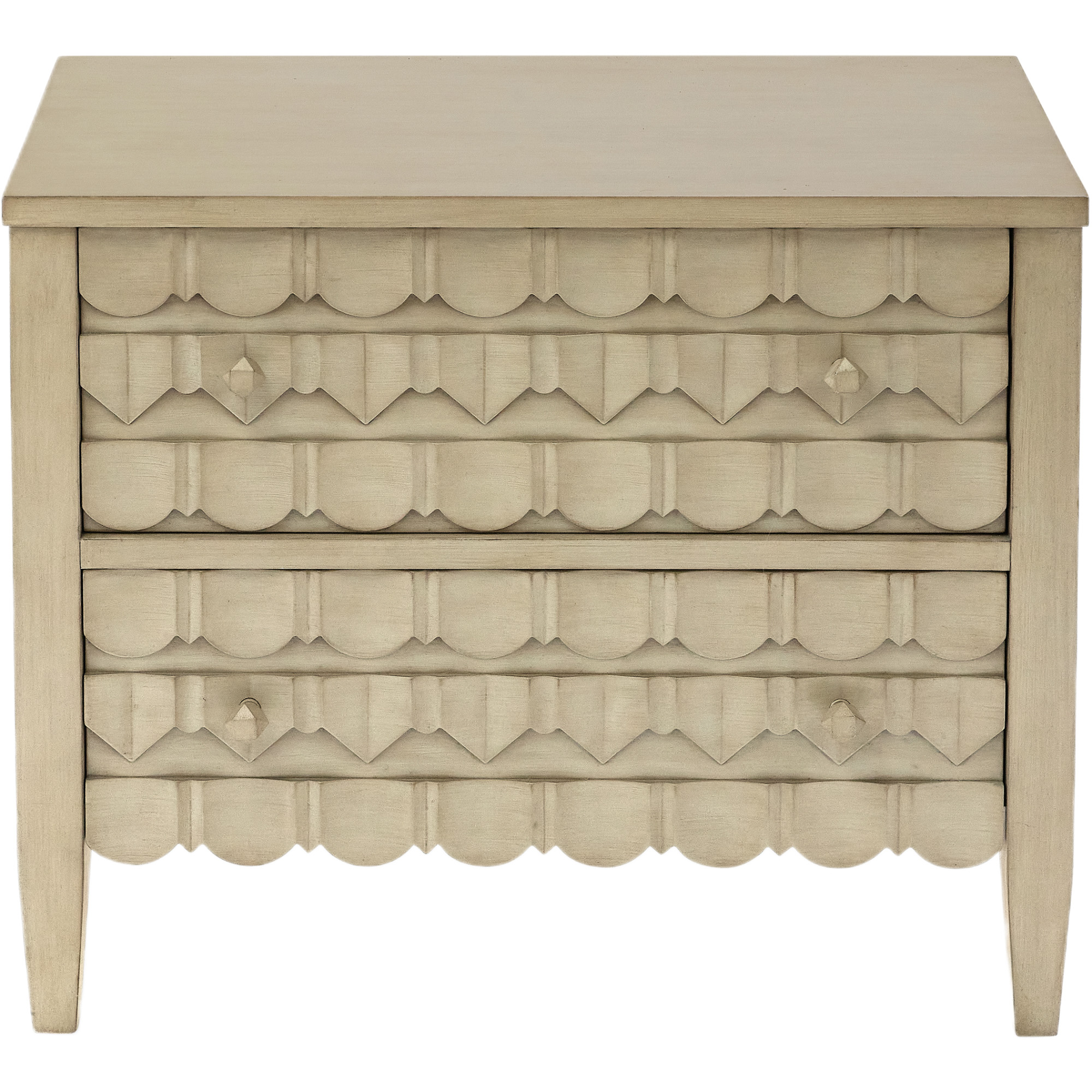Scallop Chest, Gray Mahogany 2 Scallop Chest, Gray Mahogany