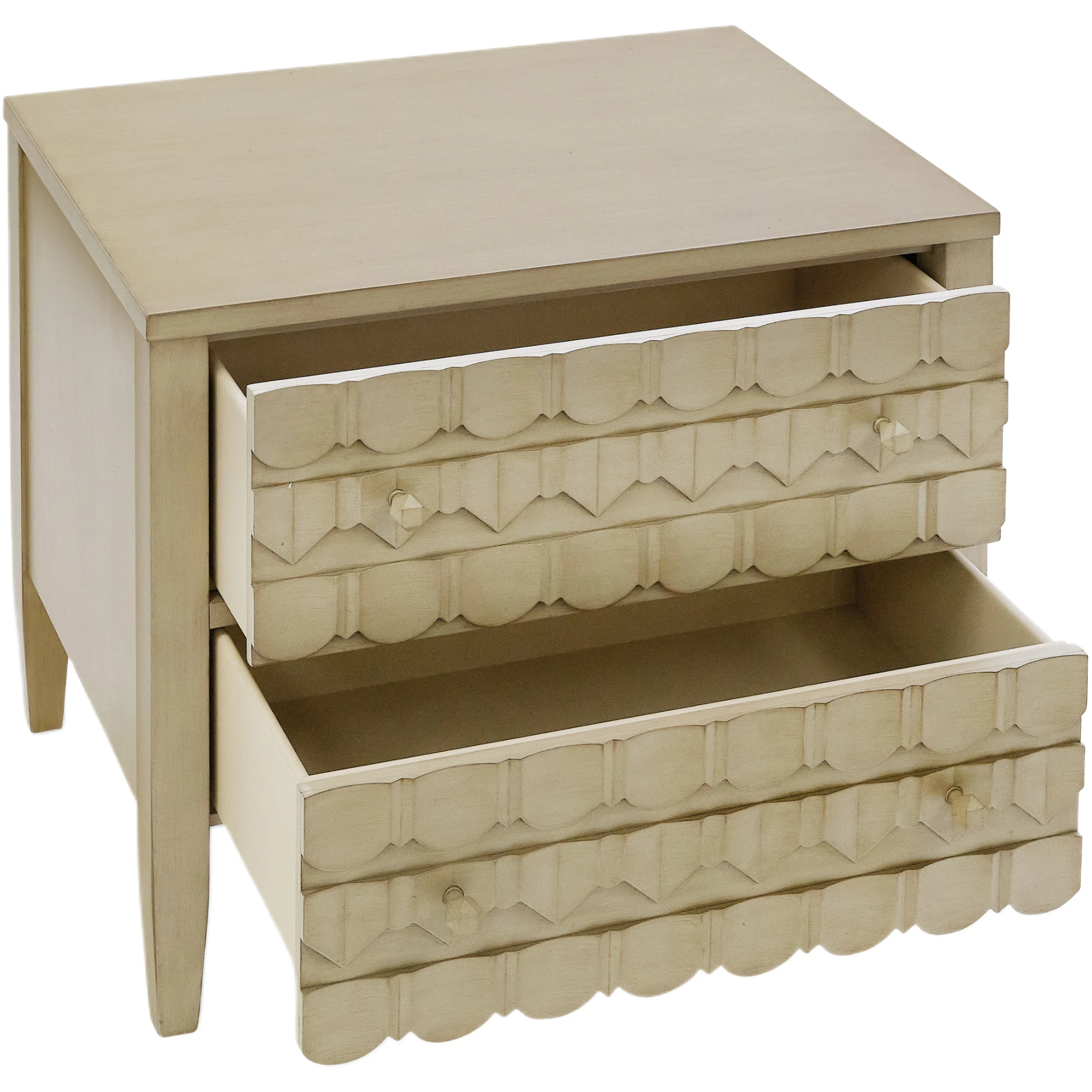 Scallop Chest, Gray Mahogany 3 Scallop Chest, Gray Mahogany