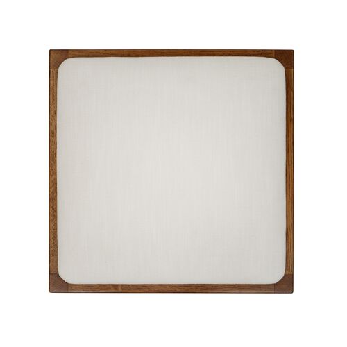 Scallop Linen Stool, Walnut/White 3 Scallop Linen Stool, Walnut/White