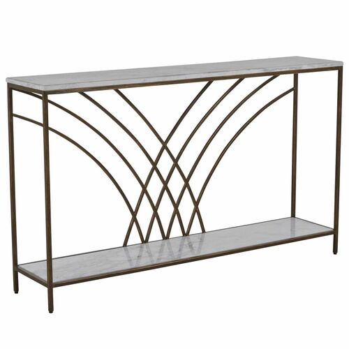 Felding Marble Top Console Table, Bronze 1 Felding Marble Top Console Table, Bronze