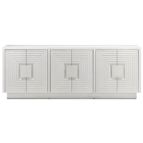 Morombe Credenza, Cerused White, Cerused White 2 Morombe Credenza, Cerused White, Cerused White