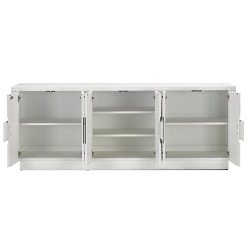 Morombe Credenza, Cerused White, Cerused White 3 Morombe Credenza, Cerused White, Cerused White
