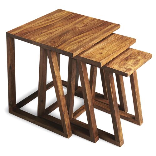 Asst. of 3 Maud Nesting Tables, Sheesham