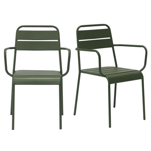 S/2 Terrafirma Outdoor Steel Armchairs 1 S/2 Terrafirma Outdoor Steel Armchairs