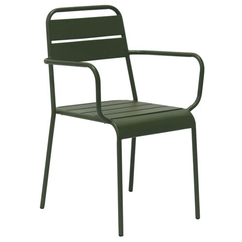 S/2 Terrafirma Outdoor Steel Armchairs 2 S/2 Terrafirma Outdoor Steel Armchairs