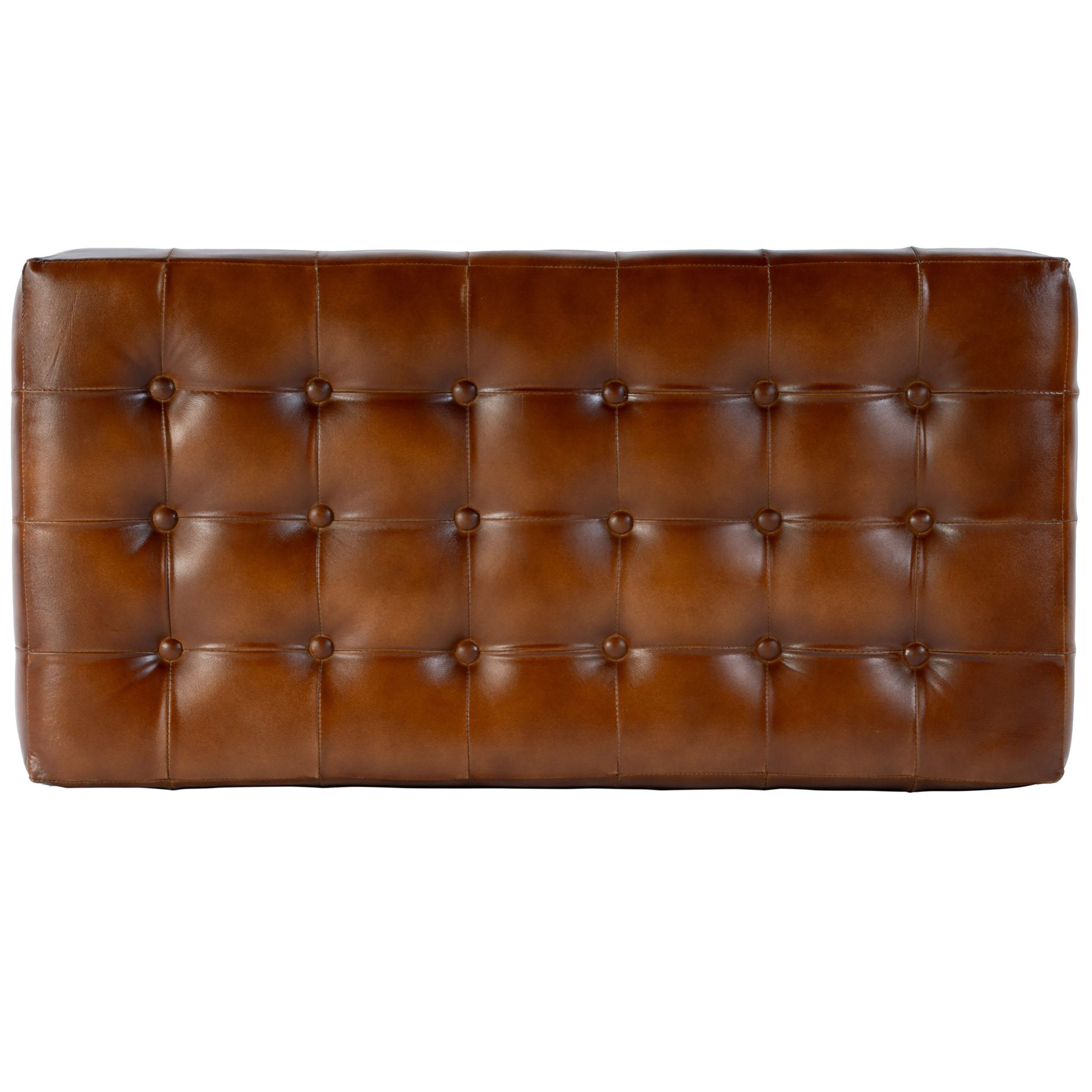 Orion Tufted Leather Bench, Brown 4 Orion Tufted Leather Bench, Brown