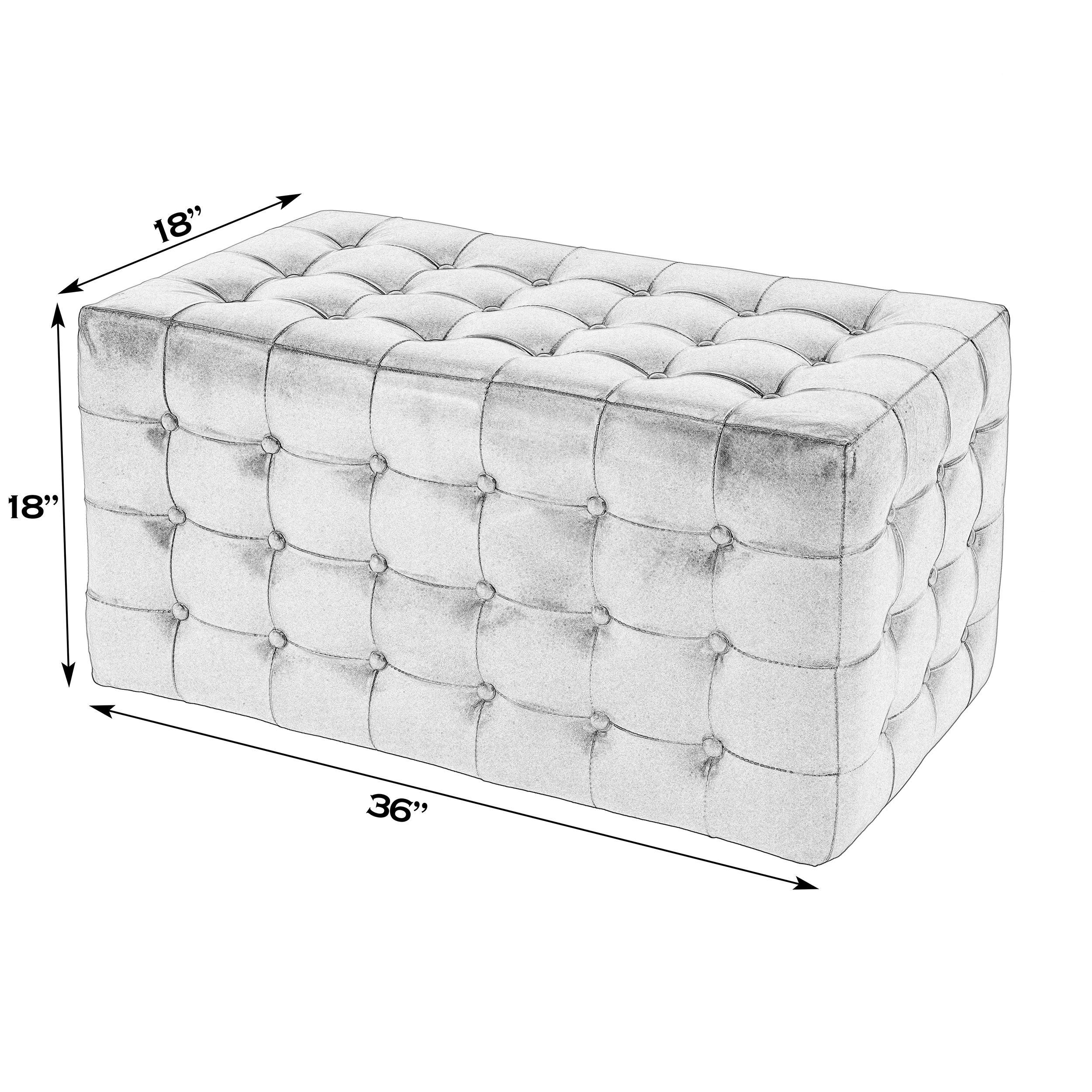 Orion Tufted Leather Bench, Brown 6 Orion Tufted Leather Bench, Brown