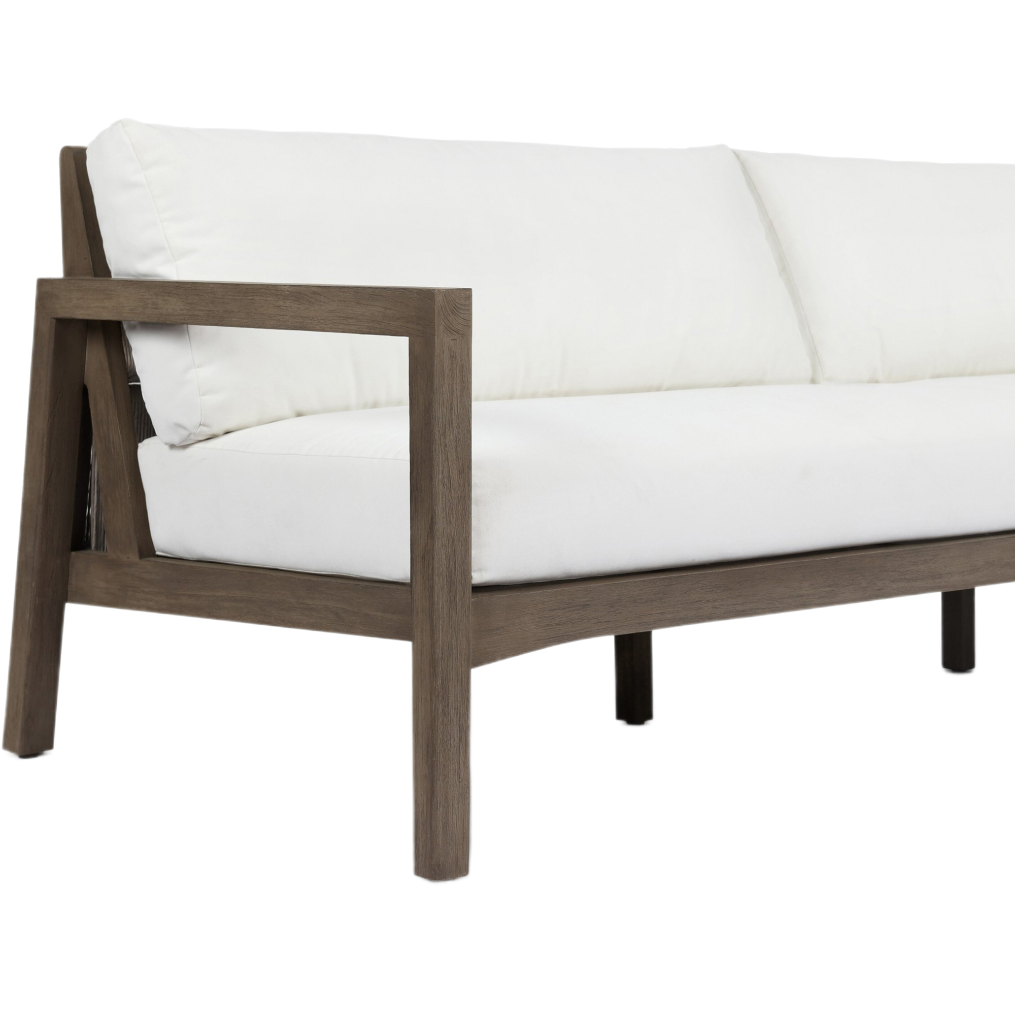 Lyraen Outdoor Woven-Back Teak Sofa, Arashi Salt 12 Lyraen Outdoor Woven-Back Teak Sofa, Arashi Salt