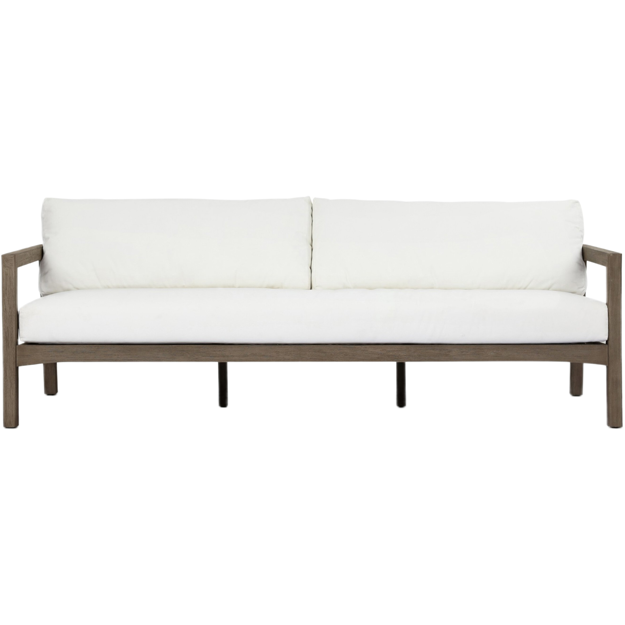 Lyraen Outdoor Woven-Back Teak Sofa, Arashi Salt 4 Lyraen Outdoor Woven-Back Teak Sofa, Arashi Salt
