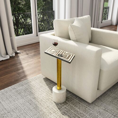 Vance Side Table, Black/White 6 Vance Side Table, Black/White