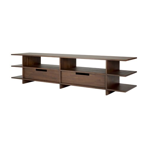 Kabuki 2-Drawer TV Cupboard, Teak Brown 1 Kabuki 2-Drawer TV Cupboard, Teak Brown