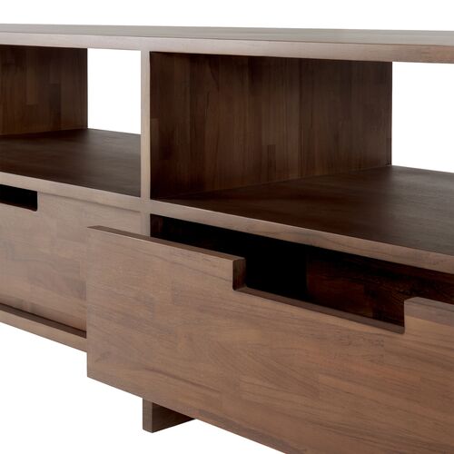 Kabuki 2-Drawer TV Cupboard, Teak Brown 4 Kabuki 2-Drawer TV Cupboard, Teak Brown