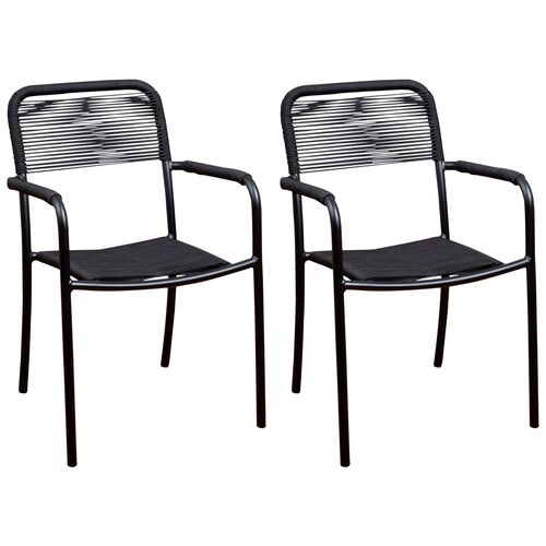 S/4 Oosterdam Armchairs, Black