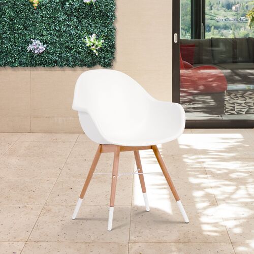 Charlotte 9-Pc Amazonia Dining Set, White/Natural 3 Charlotte 9-Pc Amazonia Dining Set, White/Natural