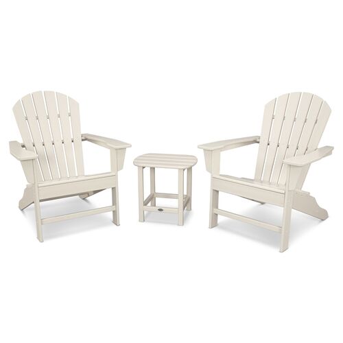 South Beach 3-Pc Adirondack Set, Sand 1 South Beach 3-Pc Adirondack Set, Sand