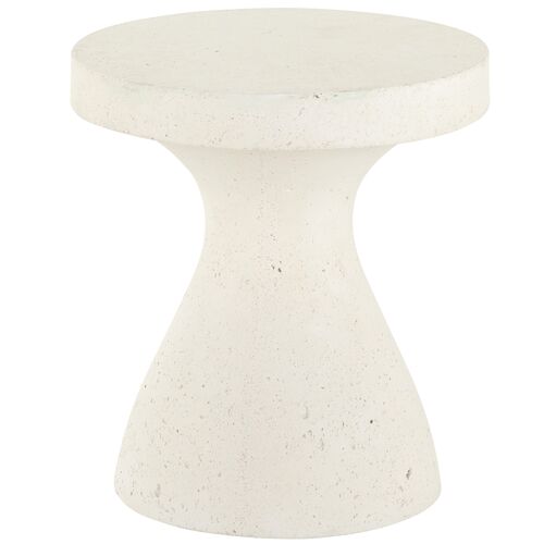 Otis Outdoor End Table, White Concrete 1 Otis Outdoor End Table, White Concrete
