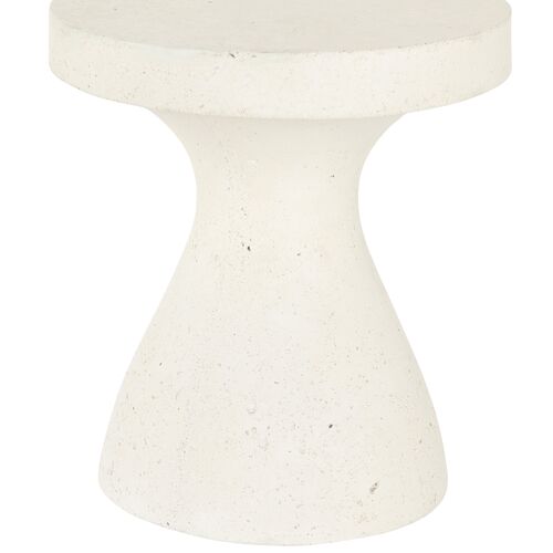 Otis Outdoor End Table, White Concrete 2 Otis Outdoor End Table, White Concrete