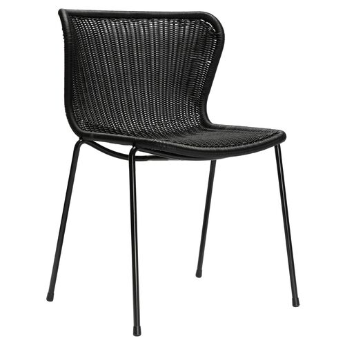 Caden Outdoor Dining Chair, Black