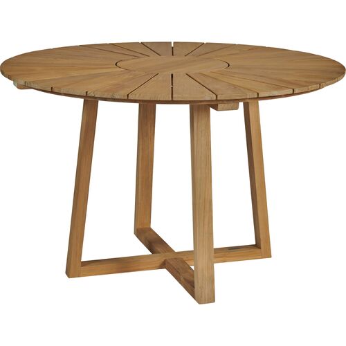 Nina 47" Teak Outdoor Dining Table, Natural 1 Nina 47" Teak Outdoor Dining Table, Natural