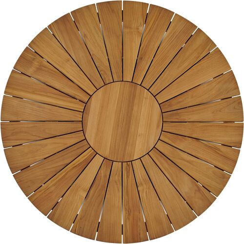 Nina 47" Teak Outdoor Dining Table, Natural 2 Nina 47" Teak Outdoor Dining Table, Natural