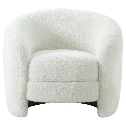 Sabrina Shearling Armchair, White 2 Sabrina Shearling Armchair, White