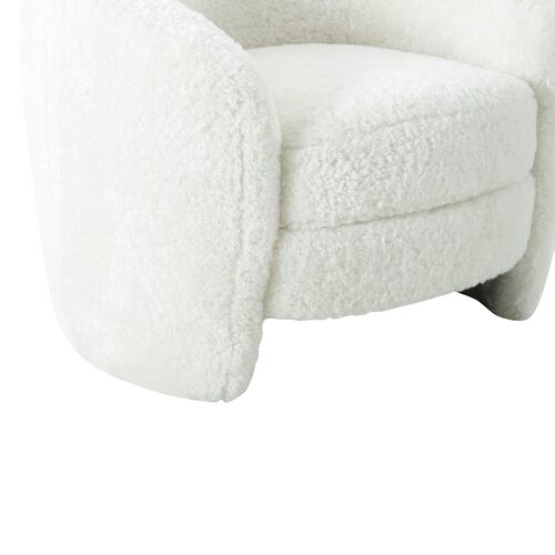 Sabrina Shearling Armchair, White 4 Sabrina Shearling Armchair, White