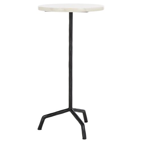 Yancey Marble Top Drink Table, Black/White 6 Yancey Marble Top Drink Table, Black/White