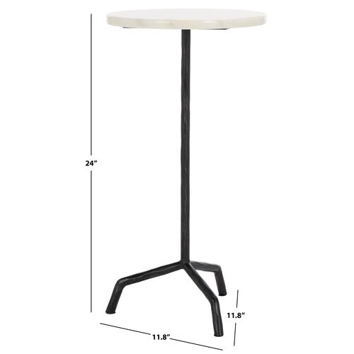 Yancey Marble Top Drink Table, Black/White 7 Yancey Marble Top Drink Table, Black/White