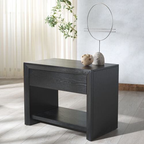 Darnell 1-Drawer Nightstand, Black 2 Darnell 1-Drawer Nightstand, Black