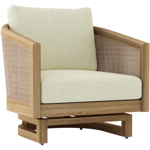 Avanta Outdoor Teak Swivel Chair, Sunbrella