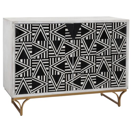 Lee Bone Inlay Bar Cabinet, Black/White/White Wash 1 Lee Bone Inlay Bar Cabinet, Black/White/White Wash