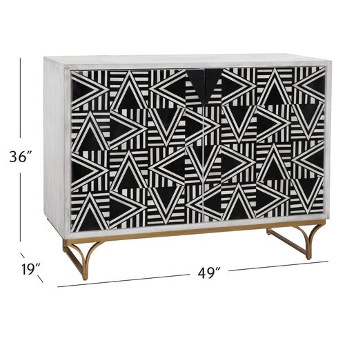 Lee Bone Inlay Bar Cabinet, Black/White/White Wash 9 Lee Bone Inlay Bar Cabinet, Black/White/White Wash