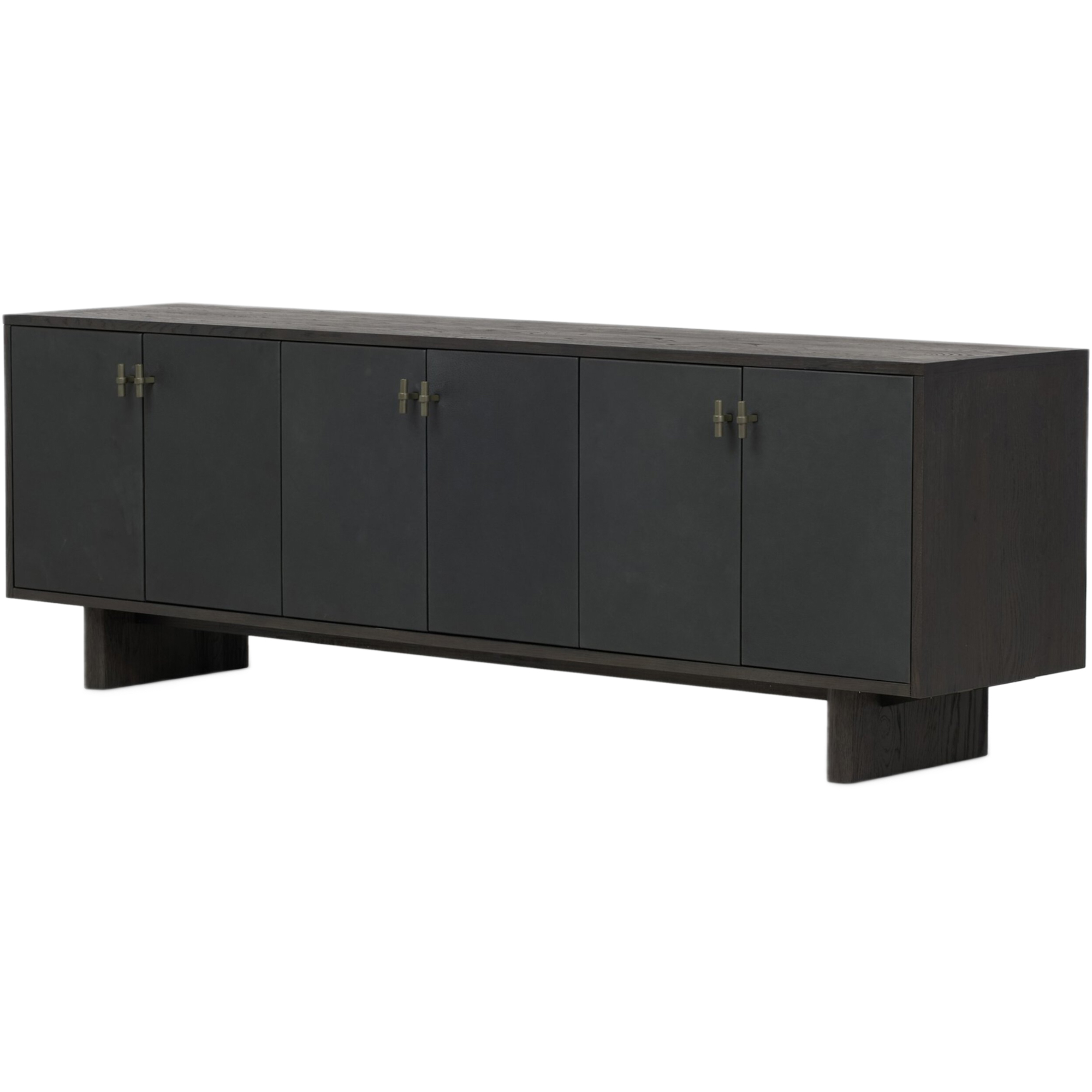Scarlett 6-Door Media Console, Worn Black Oak 1 Scarlett 6-Door Media Console, Worn Black Oak