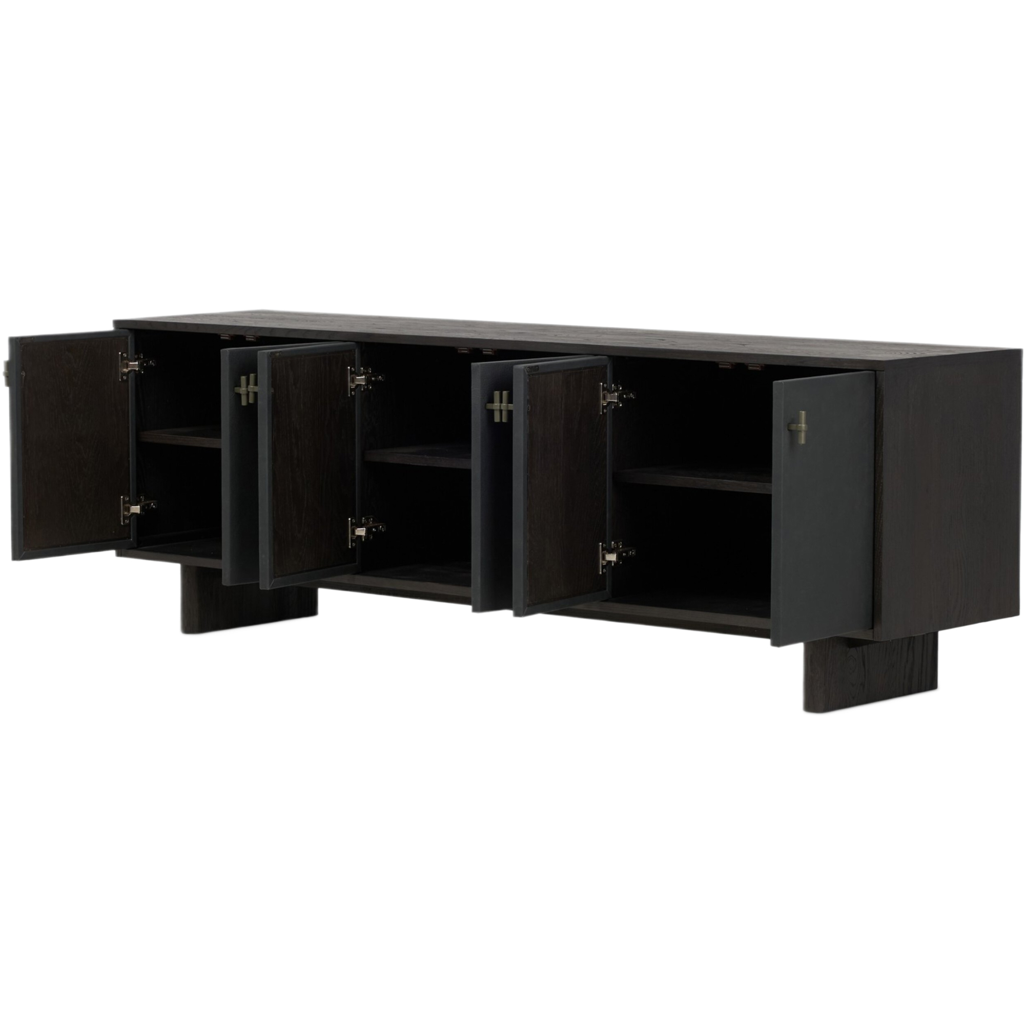 Scarlett 6-Door Media Console, Worn Black Oak 5 Scarlett 6-Door Media Console, Worn Black Oak