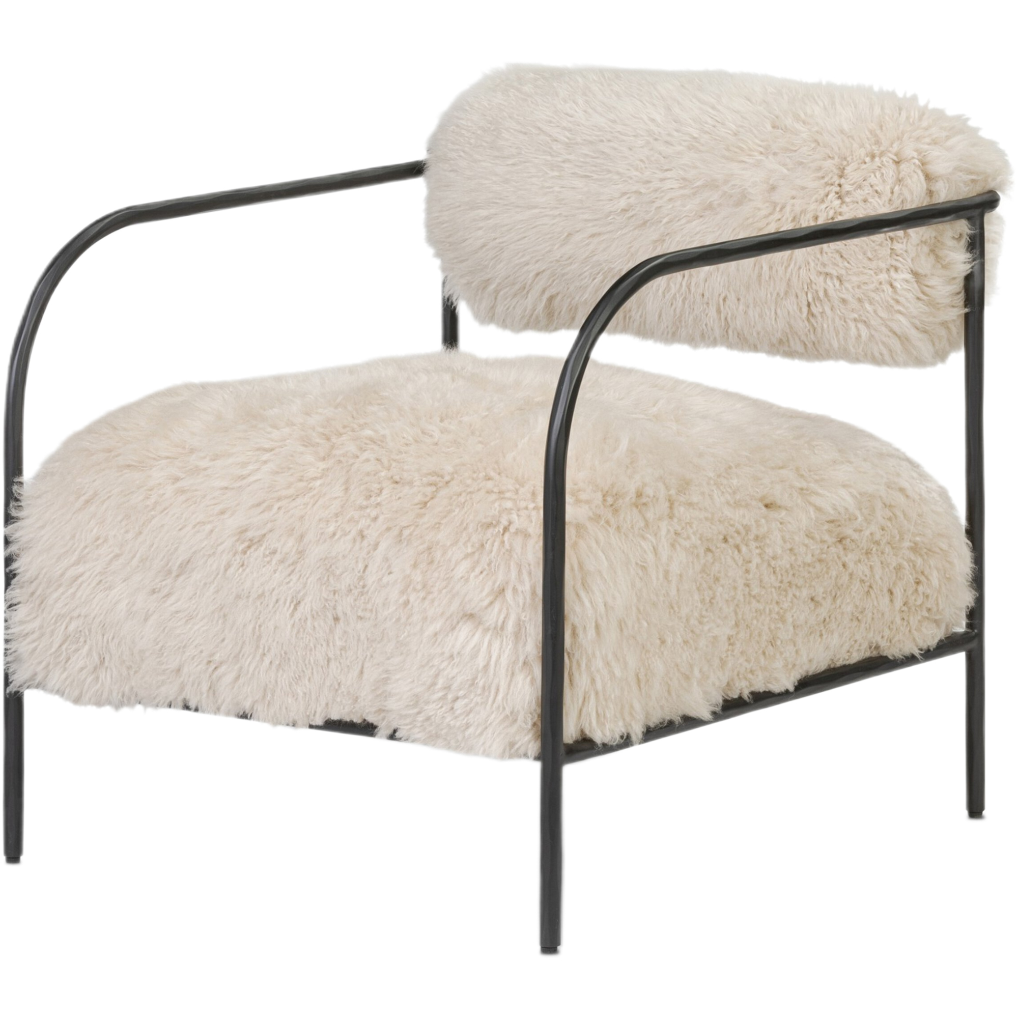 Vessira Chair, Champagne Mongolian Fur 1 Vessira Chair, Champagne Mongolian Fur