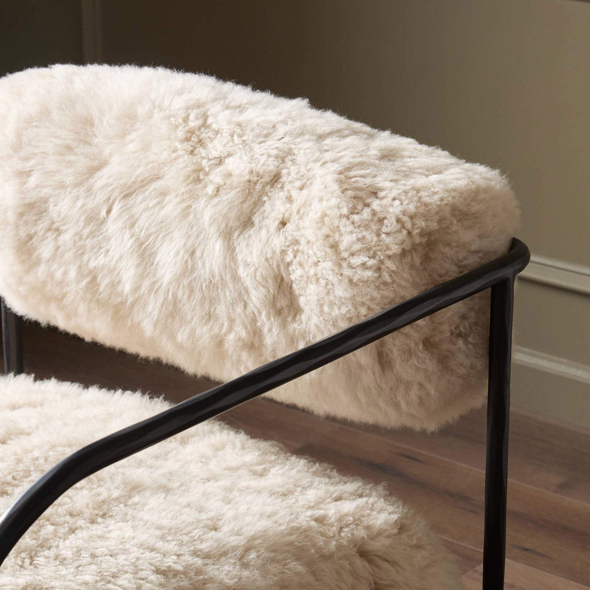 Vessira Chair, Champagne Mongolian Fur 11 Vessira Chair, Champagne Mongolian Fur