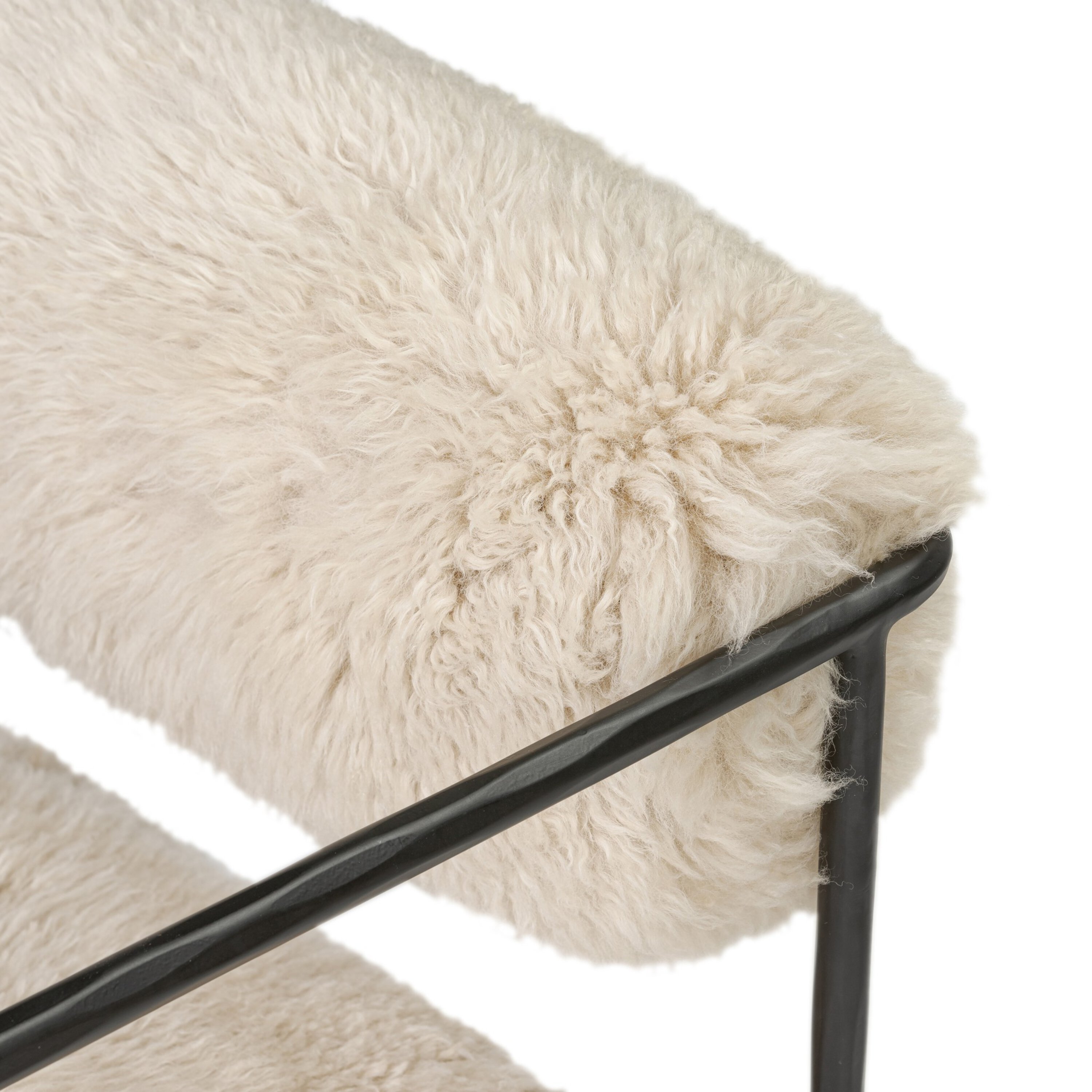 Vessira Chair, Champagne Mongolian Fur 3 Vessira Chair, Champagne Mongolian Fur