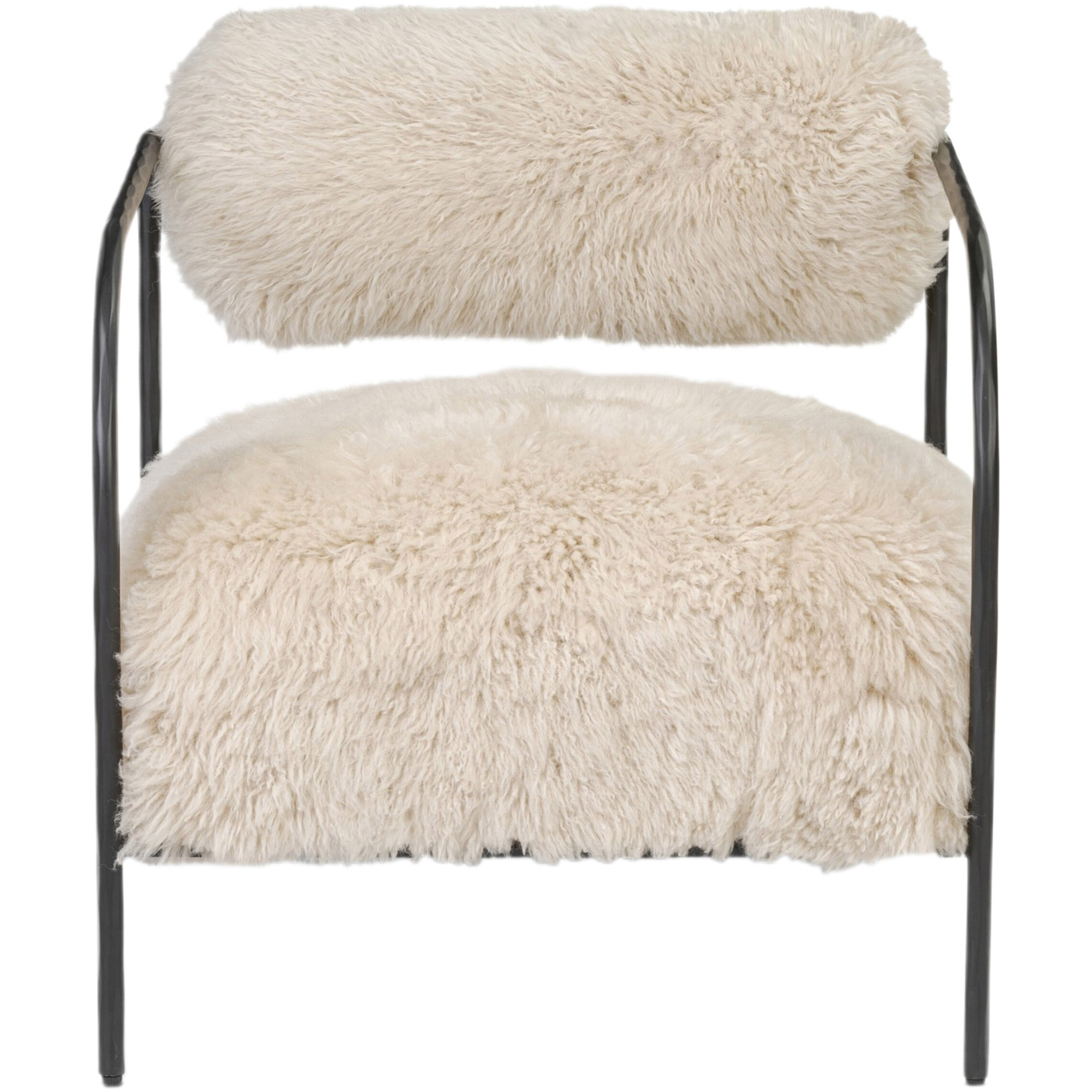 Vessira Chair, Champagne Mongolian Fur 4 Vessira Chair, Champagne Mongolian Fur