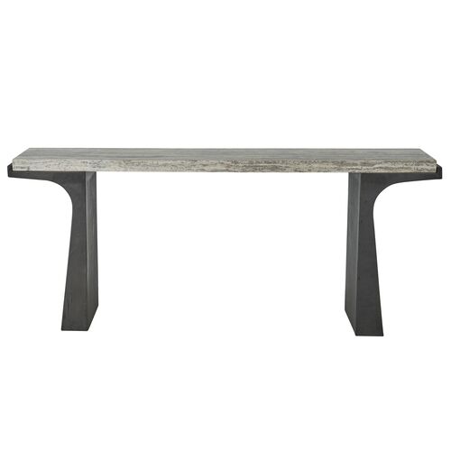 Posey Console Table, White Travertine 2 Posey Console Table, White Travertine